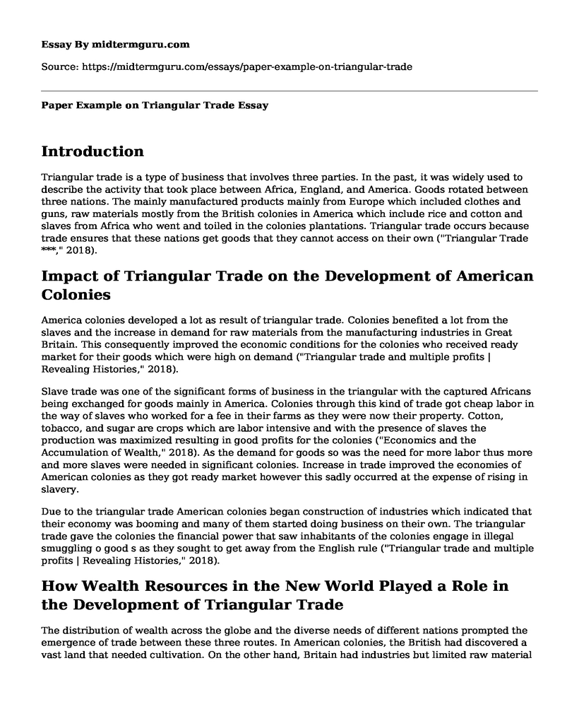 triangular trade essay