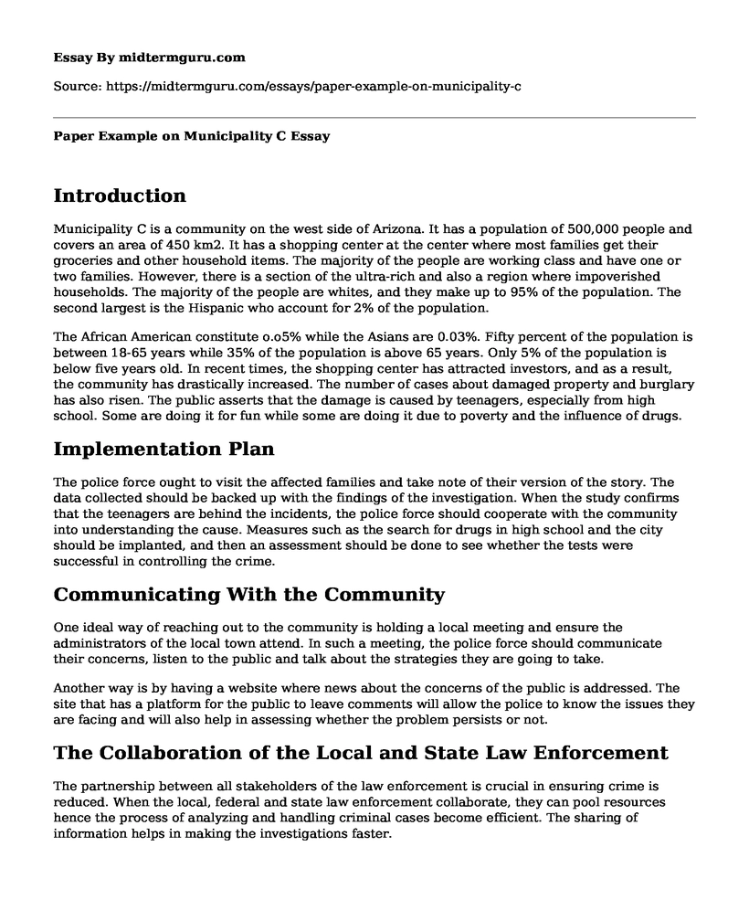 Paper Example on Municipality C