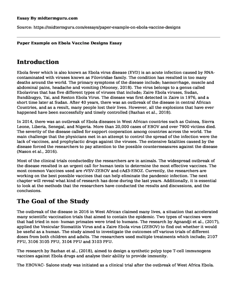 Paper Example on Ebola Vaccine Designs