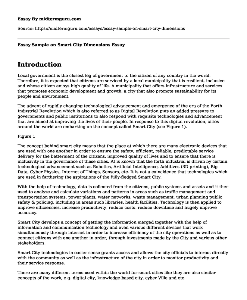 📚 Essay Sample on Smart City Dimensions - Free Essay, Term Paper ...