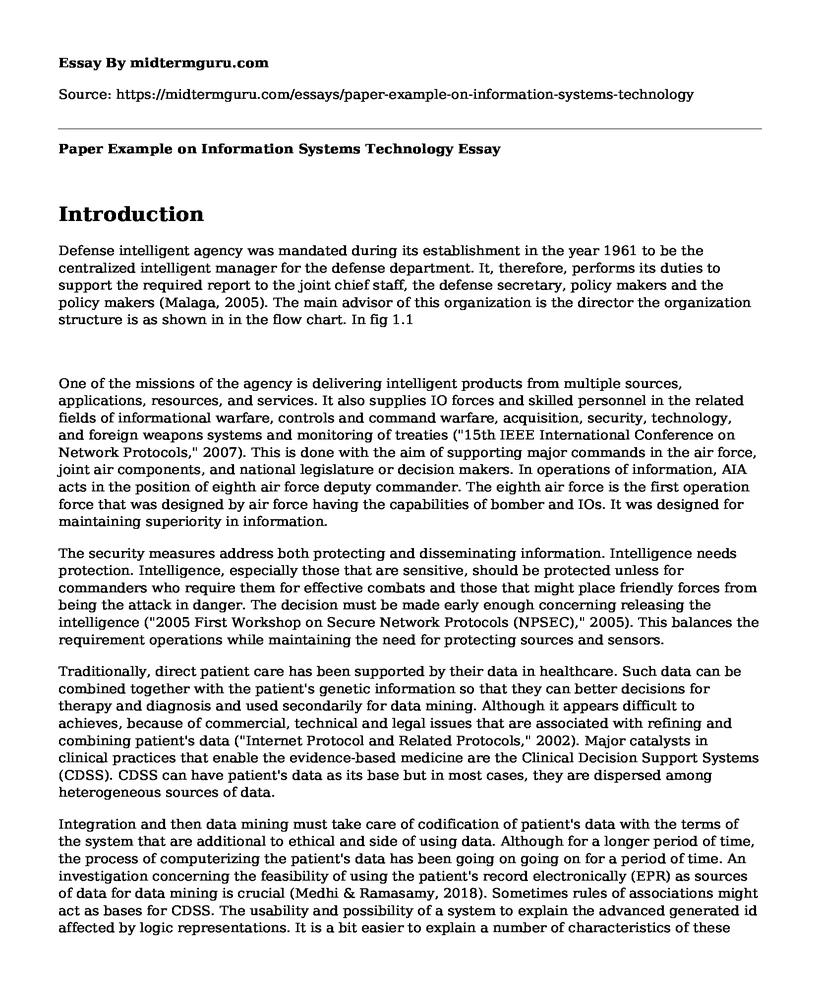 Paper Example on Information Systems Technology