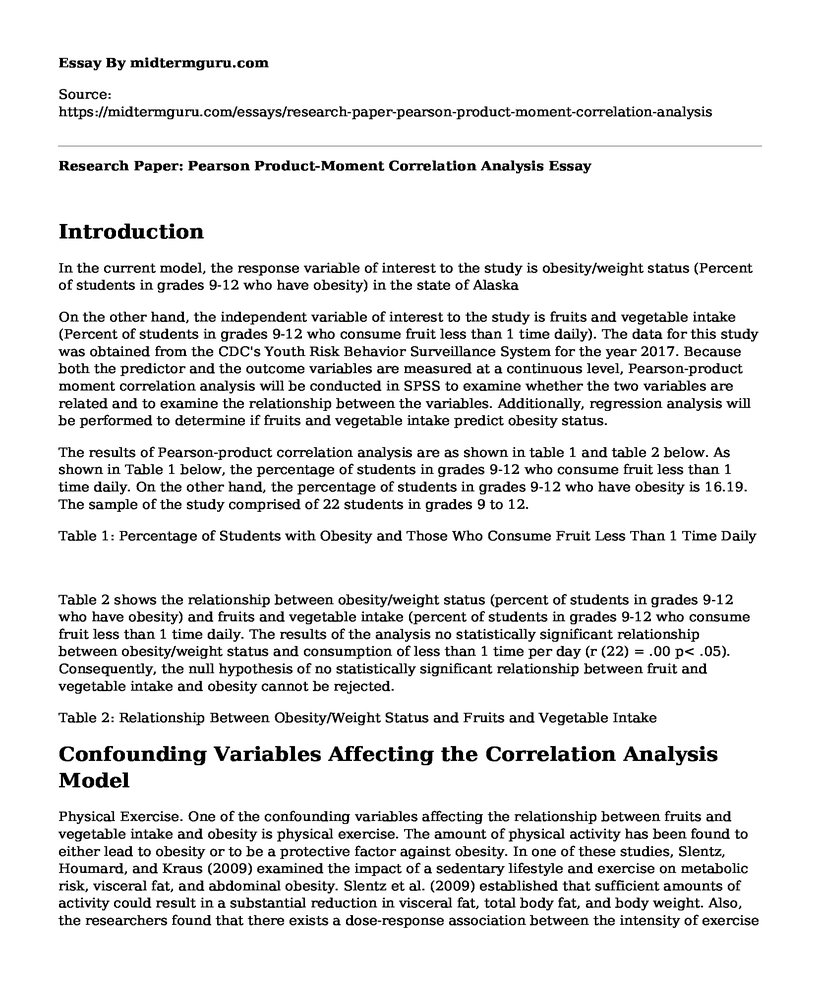 Research Paper: Pearson Product-Moment Correlation Analysis