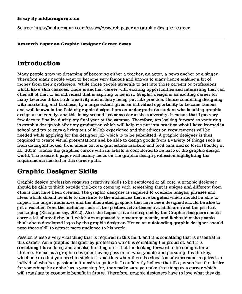 Research Paper on Graphic Designer Career