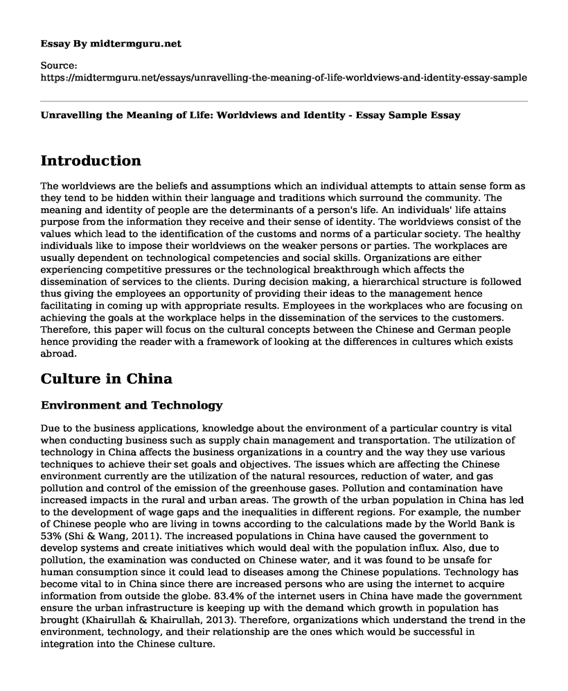 Unravelling the Meaning of Life: Worldviews and Identity - Essay Sample