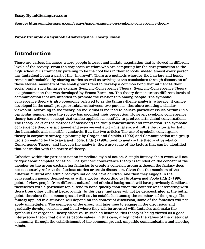 Paper Example on Symbolic-Convergence Theory