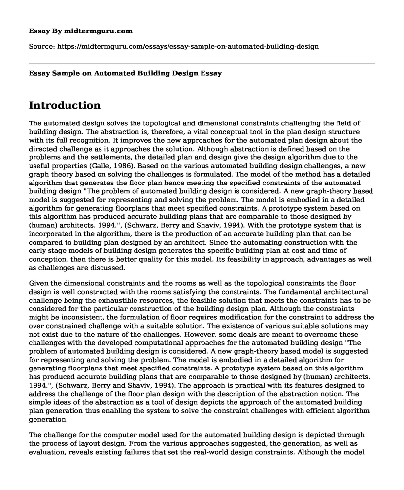 Essay Sample on Automated Building Design