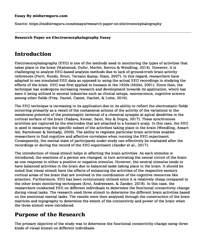 Research Paper on Electroencephalography 