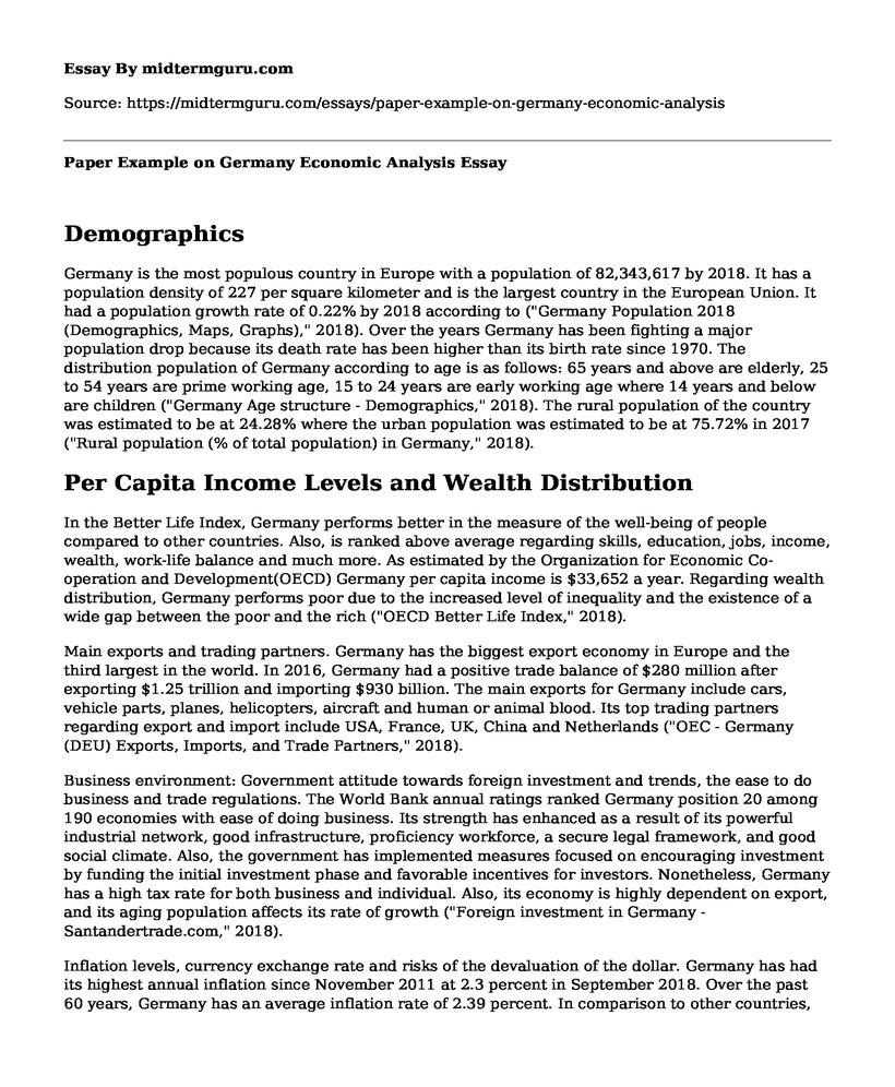 Paper Example on Germany Economic Analysis